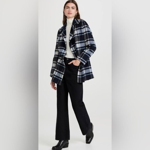 THEORY Wool-Blend Plaid Belted Coat - Picture 10 of 10